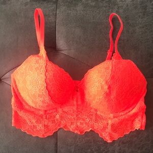 NWOT PINK Victoria Secret Orange Lace Bralette